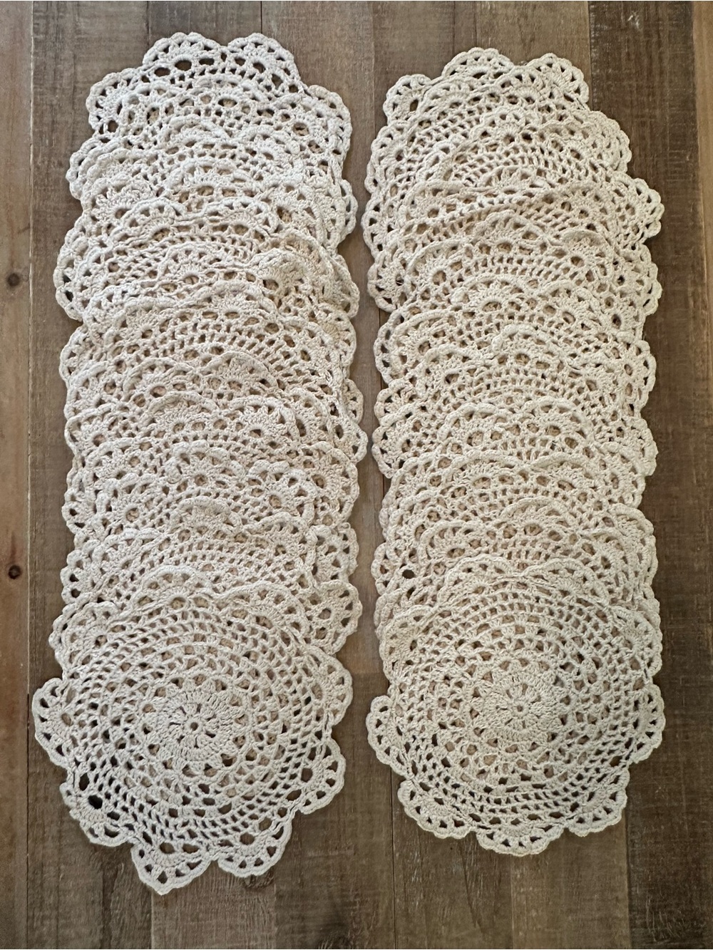 Handmade Crochet Doilies - Set of 23 Cream Coasters 5.5 inch
